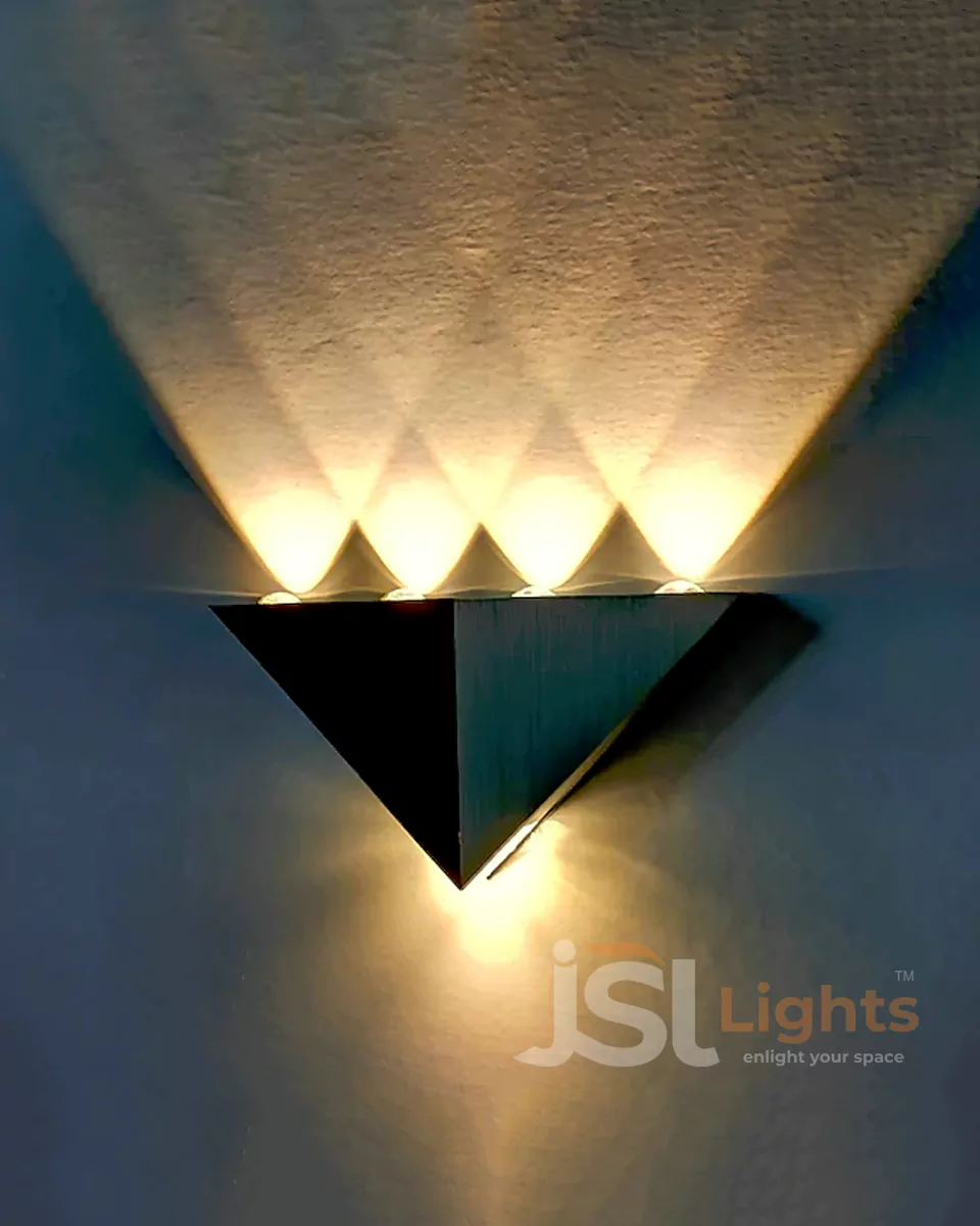 6W LX Black Silver Triangle UP Down Outdoor Wall Decorative Lights 303 Weather Proof Wall Lamp Lights