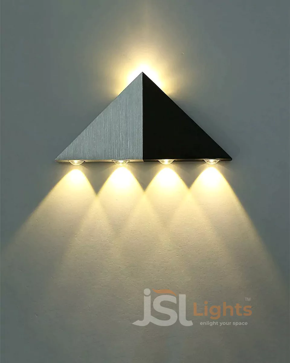 6W LX Black Silver Triangle UP Down Outdoor Wall Decorative Lights 303 Weather Proof Wall Lamp Lights