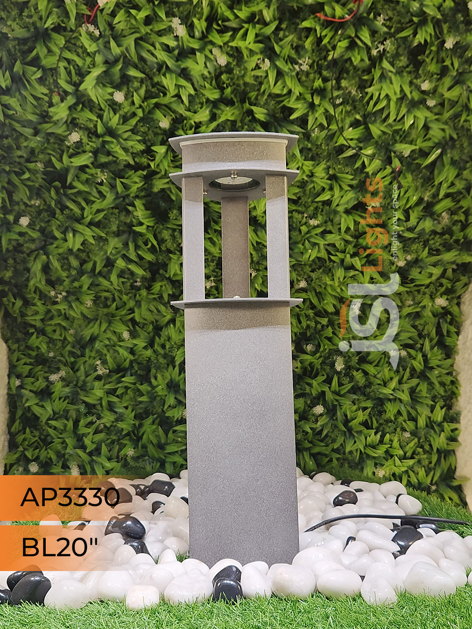 Apra 3330 Garden Bollard Light 20 Inches Waterproof Pathway Light with 12w LED Light