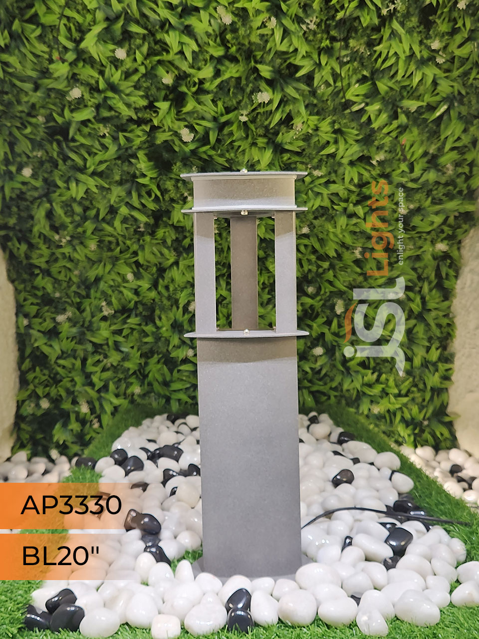 Apra 3330 Garden Bollard Light 20 Inches Waterproof Pathway Light with 12w LED Light