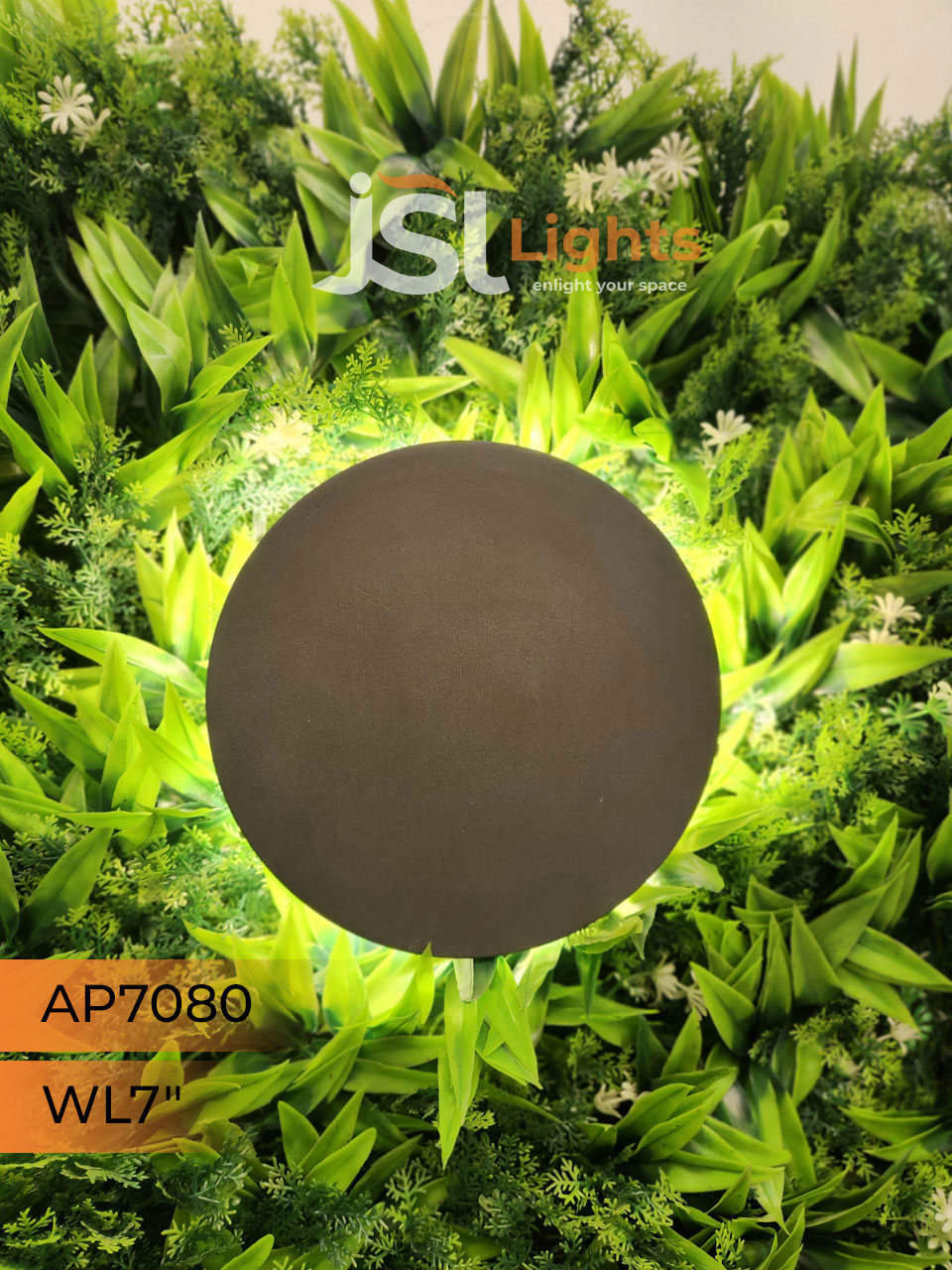 Apra 7080 Black Round Moon Outdoor Wall Washer 12W Weather Proof Wall Decorative Lights IP54