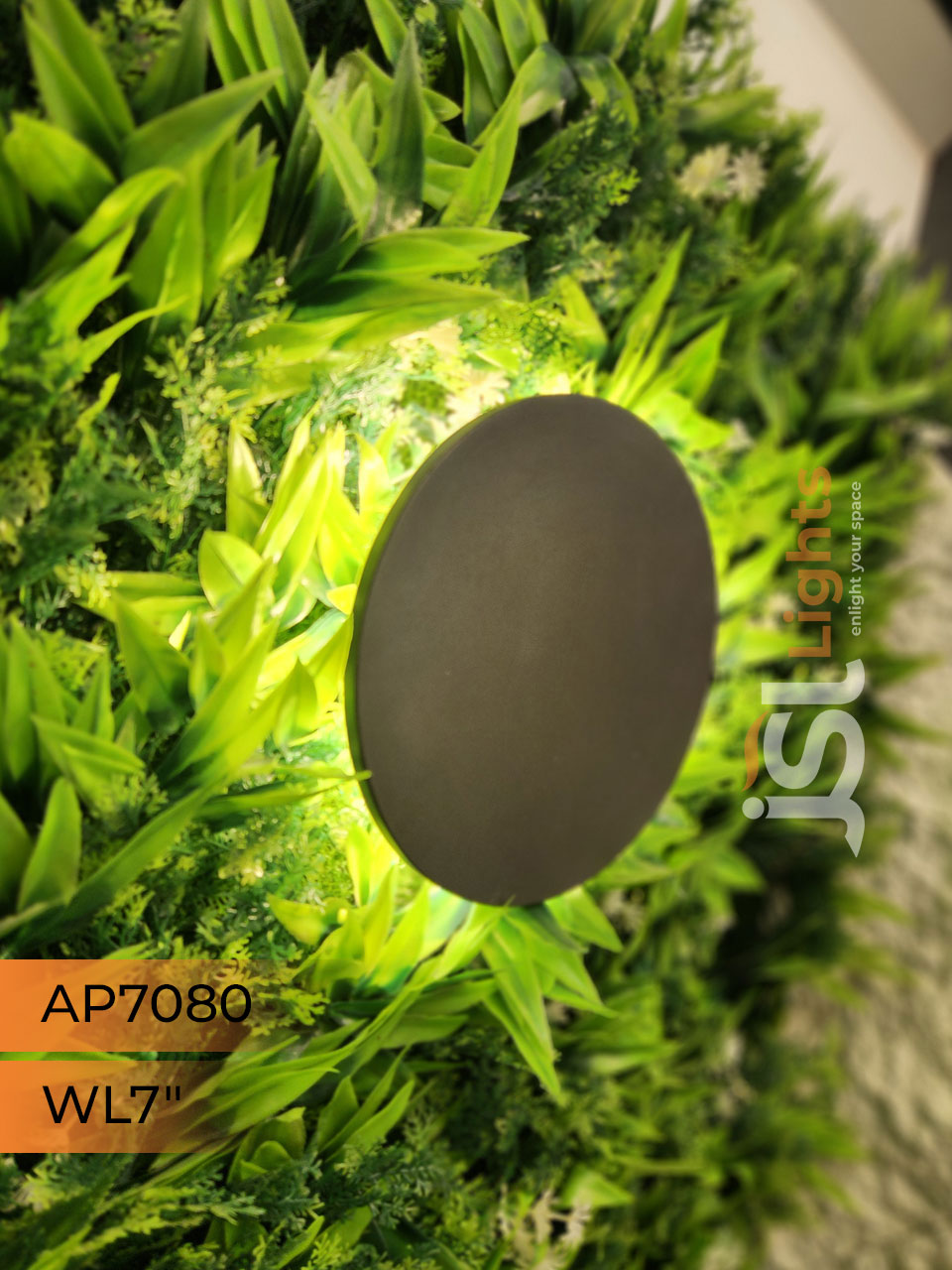 Apra 7080 Black Round Moon Outdoor Wall Washer 12W Weather Proof Wall Decorative Lights IP54