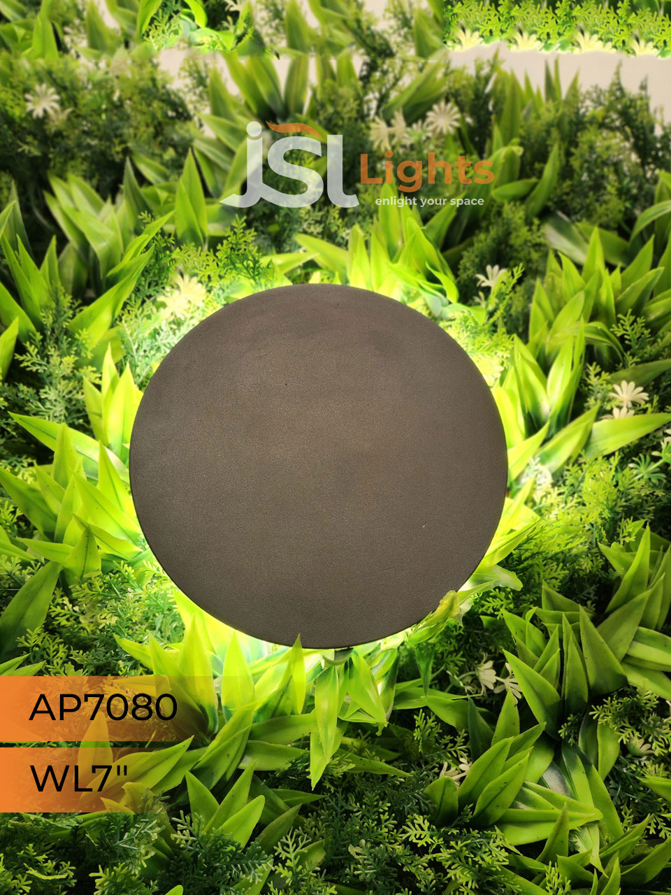 Apra 7080 Black Round Moon Outdoor Wall Washer 12W Weather Proof Wall Decorative Lights IP54