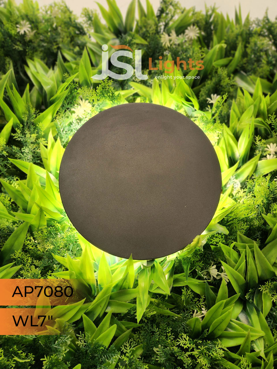 Apra 7080 Black Round Moon Outdoor Wall Washer 12W Weather Proof Wall Decorative Lights IP54