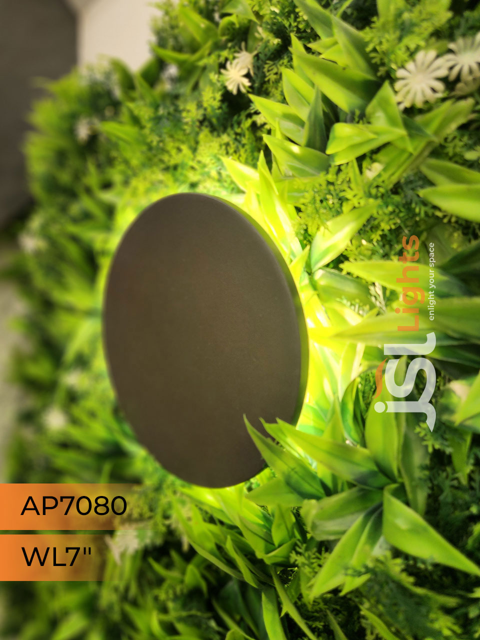 Apra 7080 Black Round Moon Outdoor Wall Washer 12W Weather Proof Wall Decorative Lights IP54