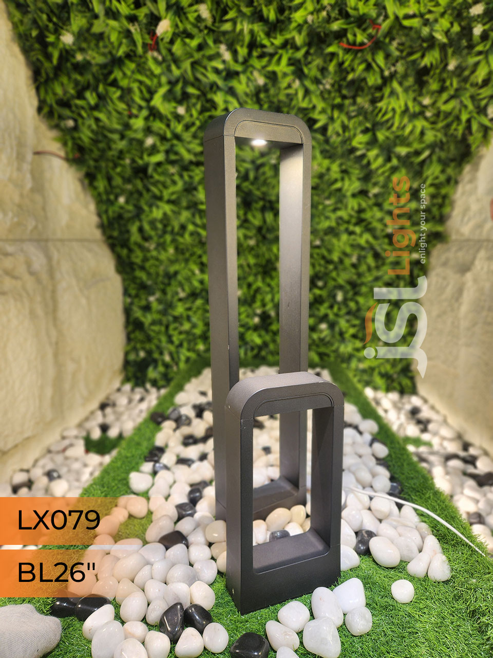 LX 079 Outdoor Garden Bollard Light 26″ Waterproof Pathway Light with 12w LED