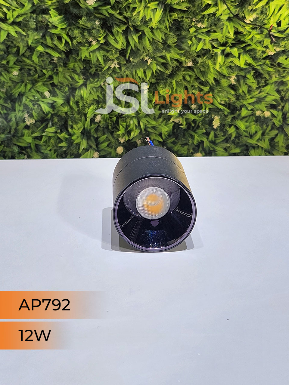 12W Round Surface Cylindrical Light for Ceiling Perl Black Reflector 792 Surface Cylinder