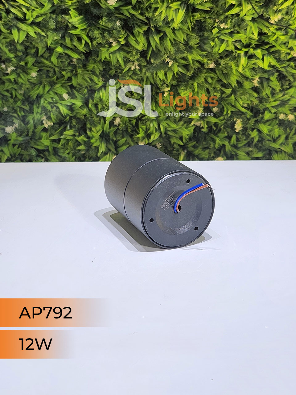 12W Round Surface Cylindrical Light for Ceiling Perl Black Reflector 792 Surface Cylinder