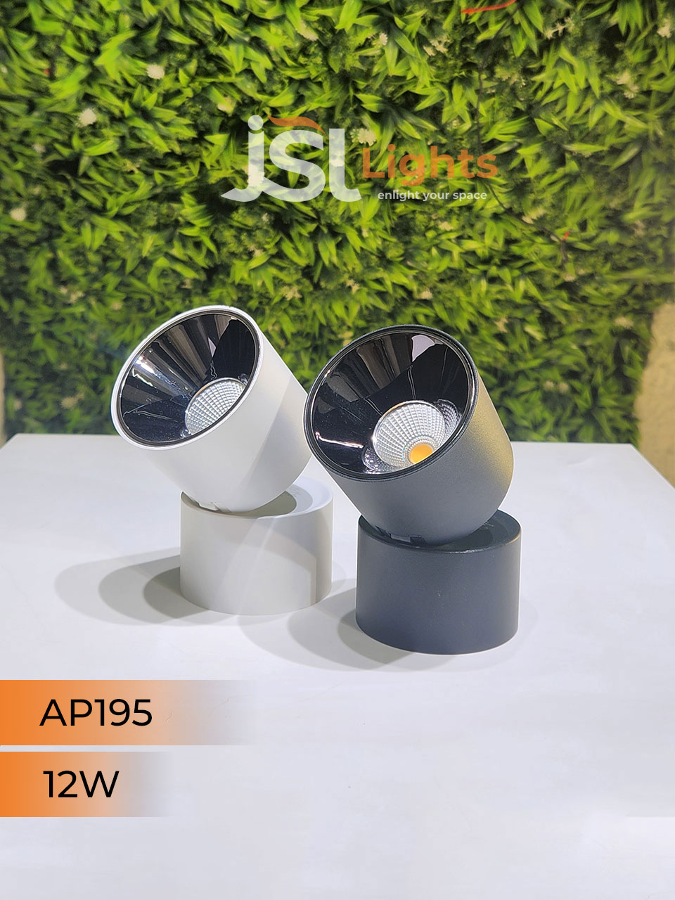 12W White Adjustable Surface Cylindrical Light 195 with Rose Gold Reflector Surface Cylinder