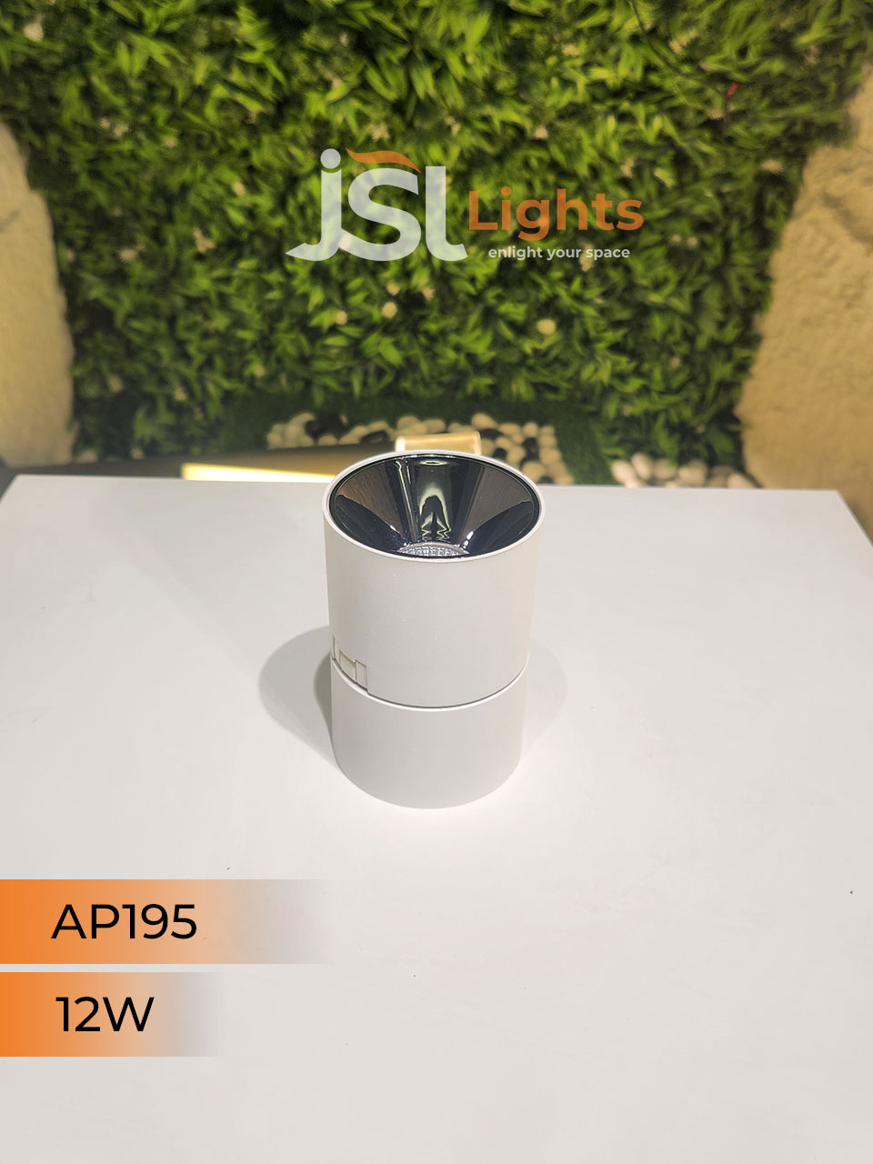 12W White Adjustable Surface Cylindrical Light 195 with Rose Gold Reflector Surface Cylinder