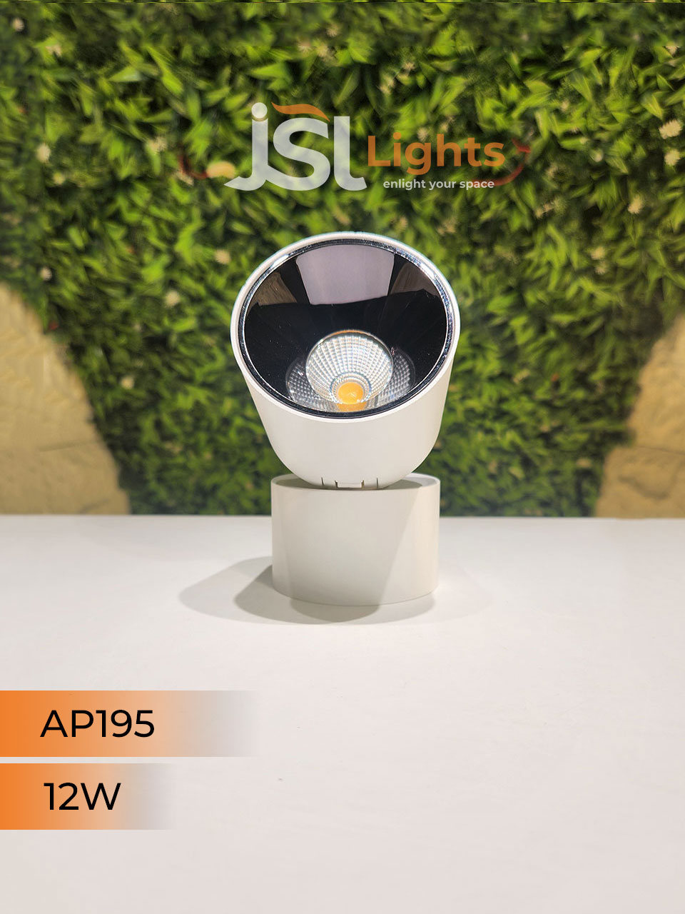 12W White Adjustable Surface Cylindrical Light 195 with Rose Gold Reflector Surface Cylinder