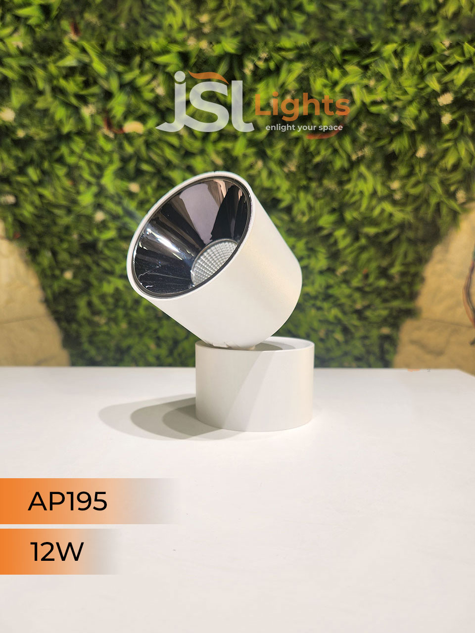 12W White Adjustable Surface Cylindrical Light 195 with Rose Gold Reflector Surface Cylinder