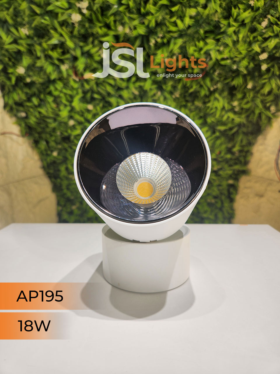 18W White Adjustable Surface Cylindrical Light 195 with Rose Gold Reflector Surface Cylinder