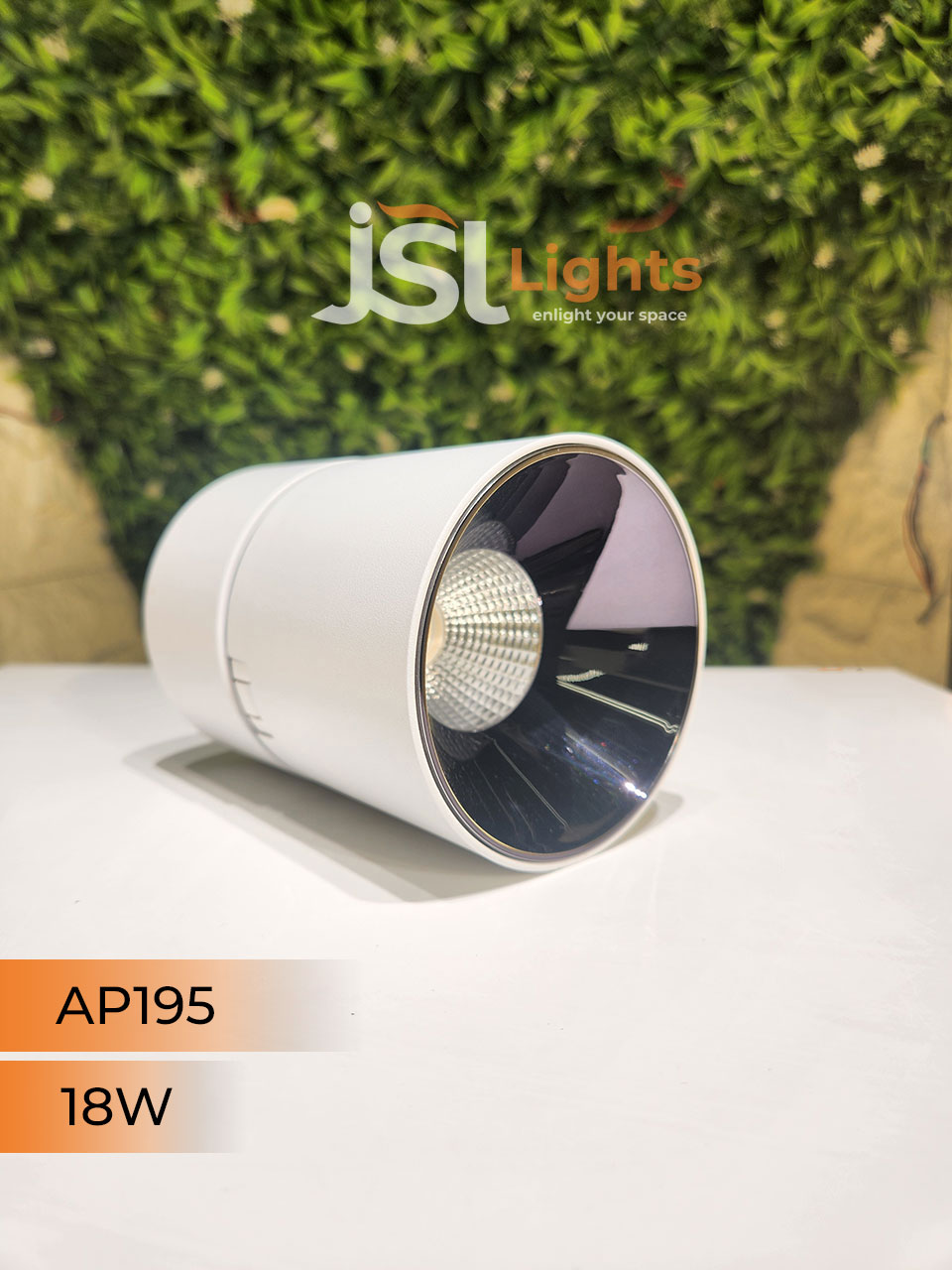 18W White Adjustable Surface Cylindrical Light 195 with Rose Gold Reflector Surface Cylinder