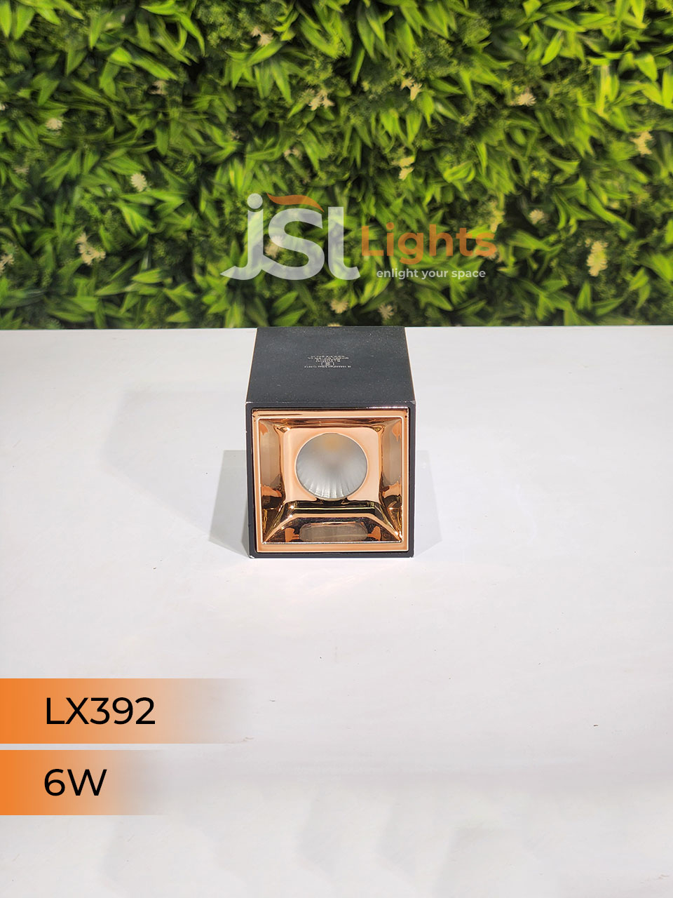 6W Square Black Surface Cylinder Light with Gold Reflector 392 Ceiling Surface Cylinder