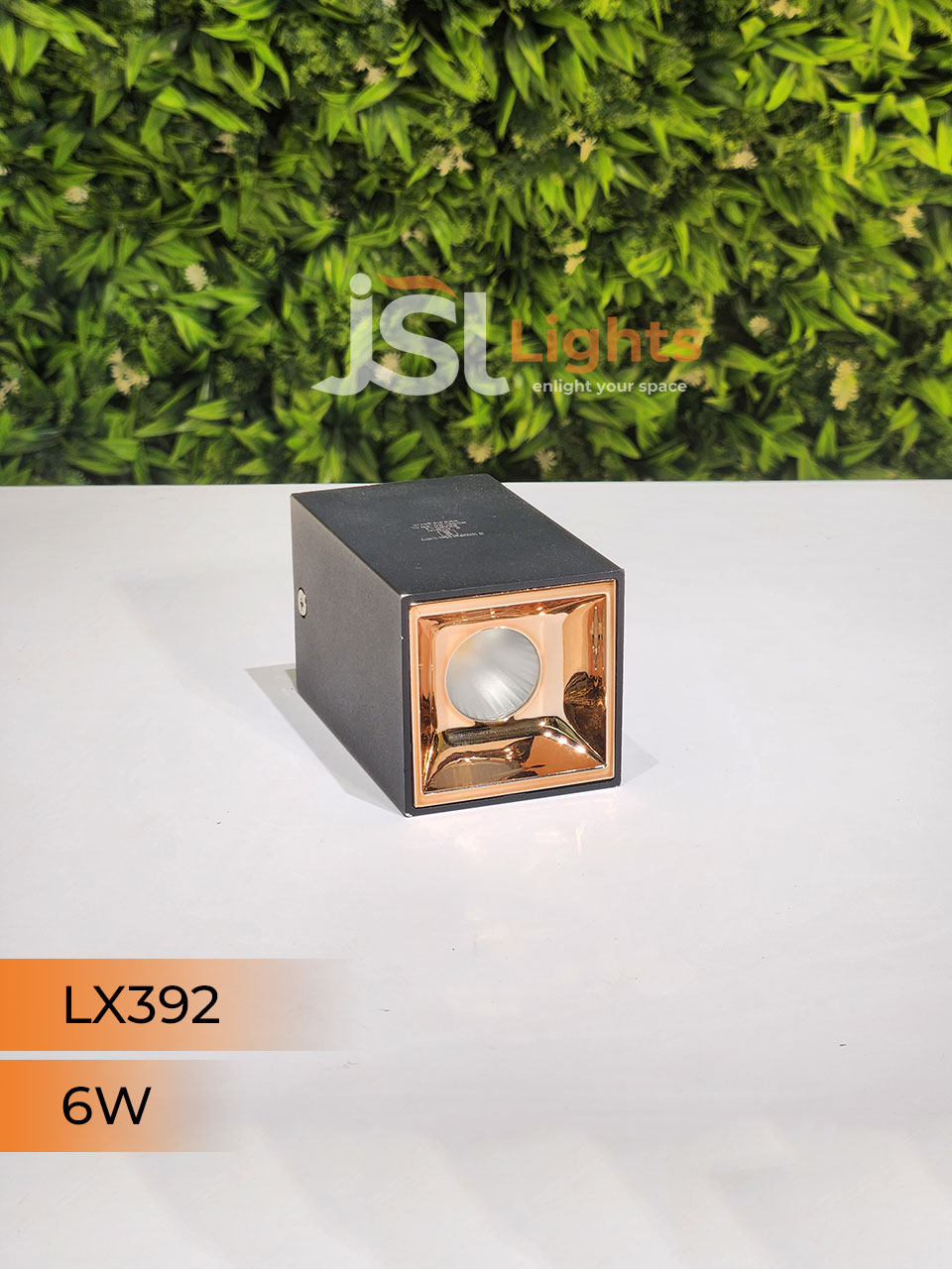 6W Square Black Surface Cylinder Light with Gold Reflector 392 Ceiling Surface Cylinder