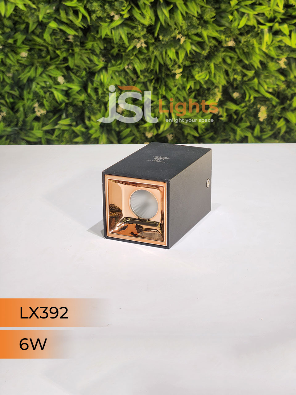 6W Square Black Surface Cylinder Light with Gold Reflector 392 Ceiling Surface Cylinder