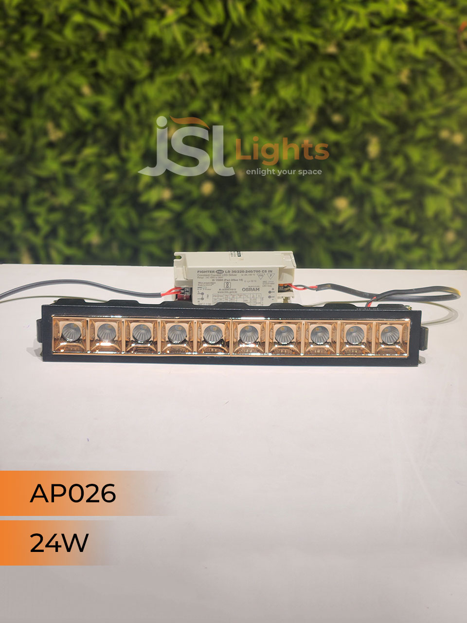 24W Black Linear Architectural Light Ceiling Spotlight with Rosegold Reflector and Driver (AP026)