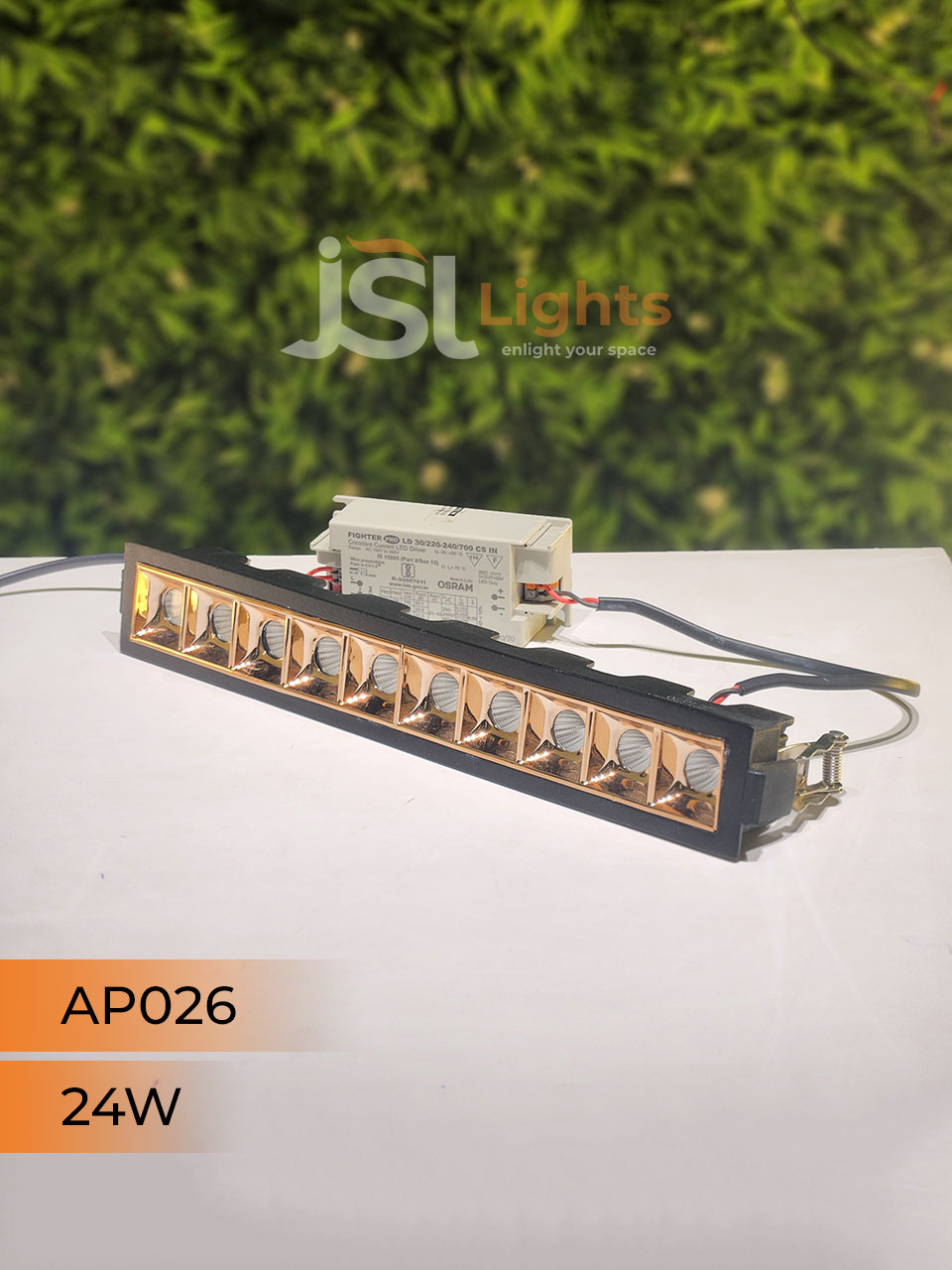 24W Black Linear Architectural Light Ceiling Spotlight with Rosegold Reflector and Driver (AP026)