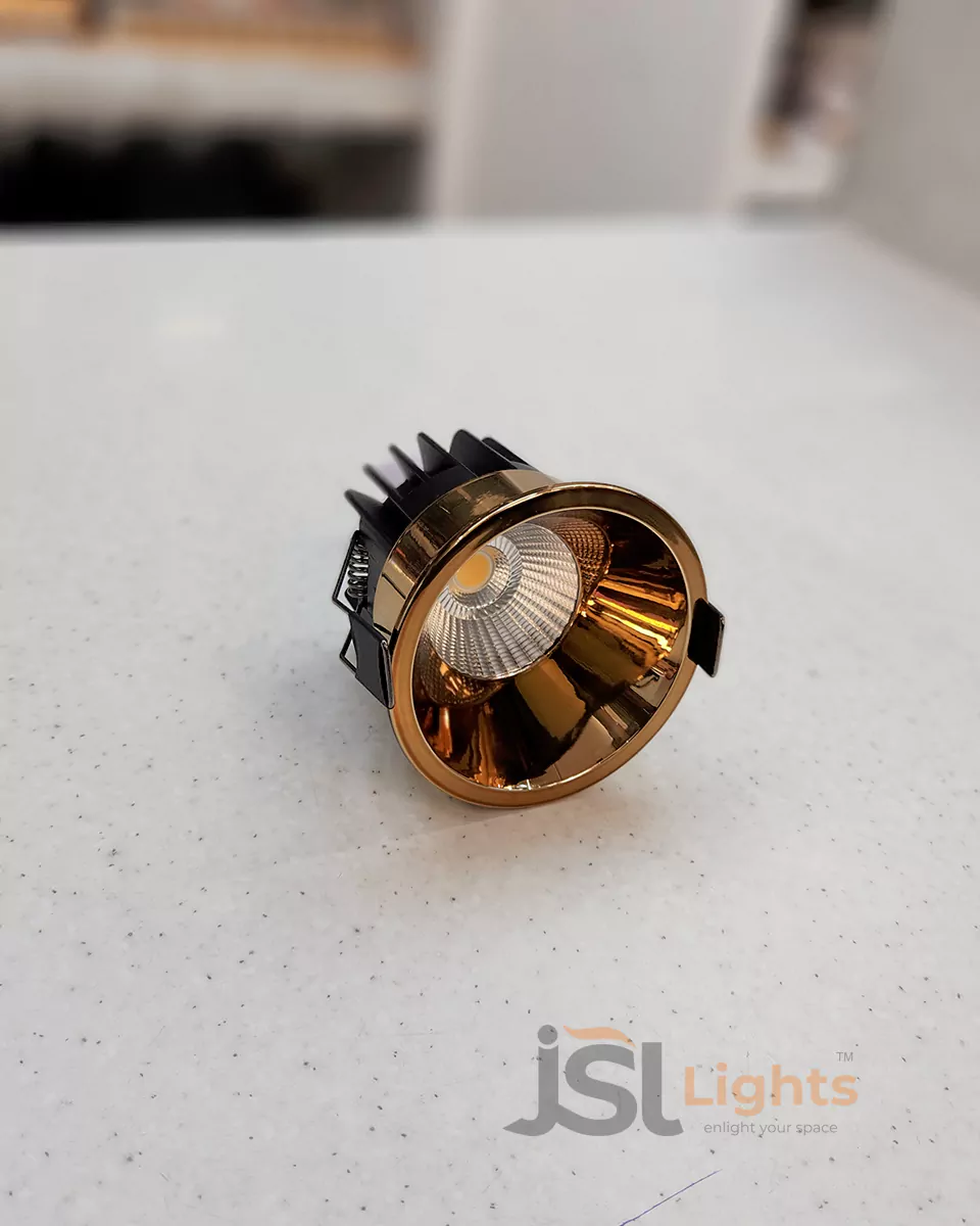 12W Champagne Gold Deep Recessed COB Downlight Spotlight 2015A for Home Ceiling with Driver