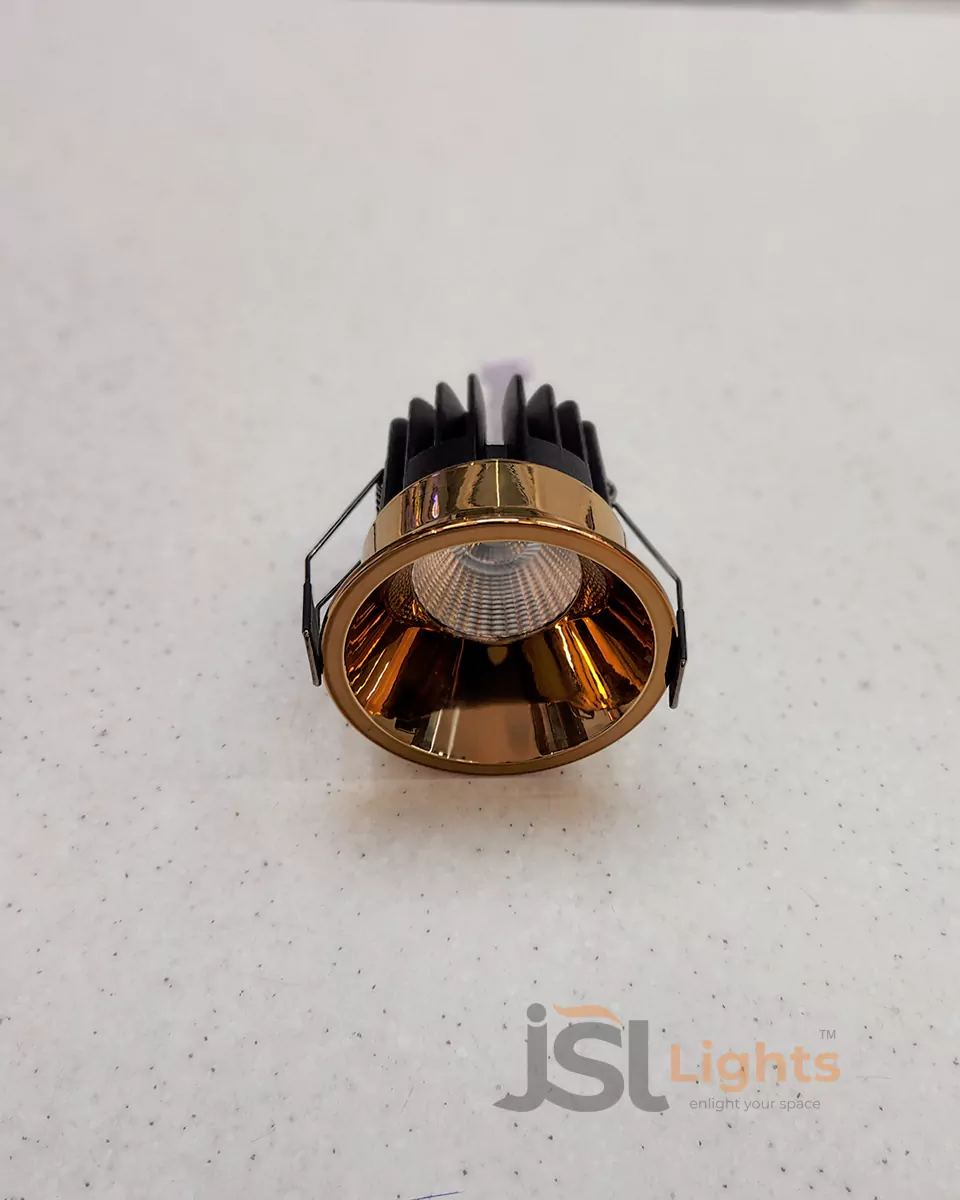 12W Champagne Gold Deep Recessed COB Downlight Spotlight 2015A for Home Ceiling with Driver