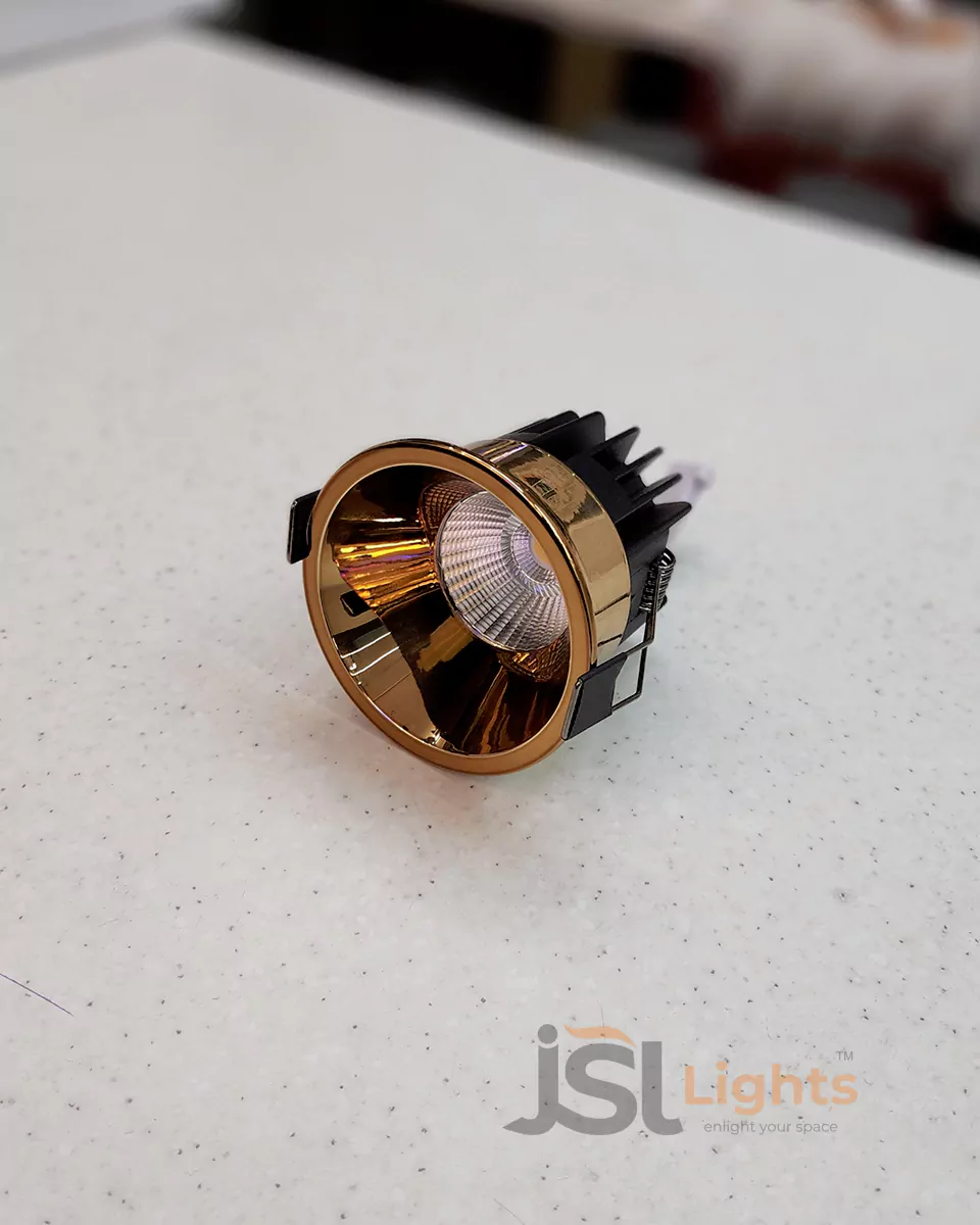 12W Champagne Gold Deep Recessed COB Downlight Spotlight 2015A for Home Ceiling with Driver