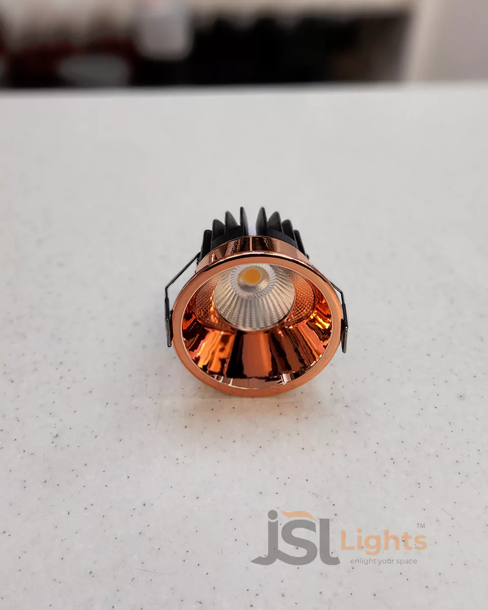 12W Rose Gold Deep Recessed COB Downlight Spotlight 2015A for Home Ceiling with Driver