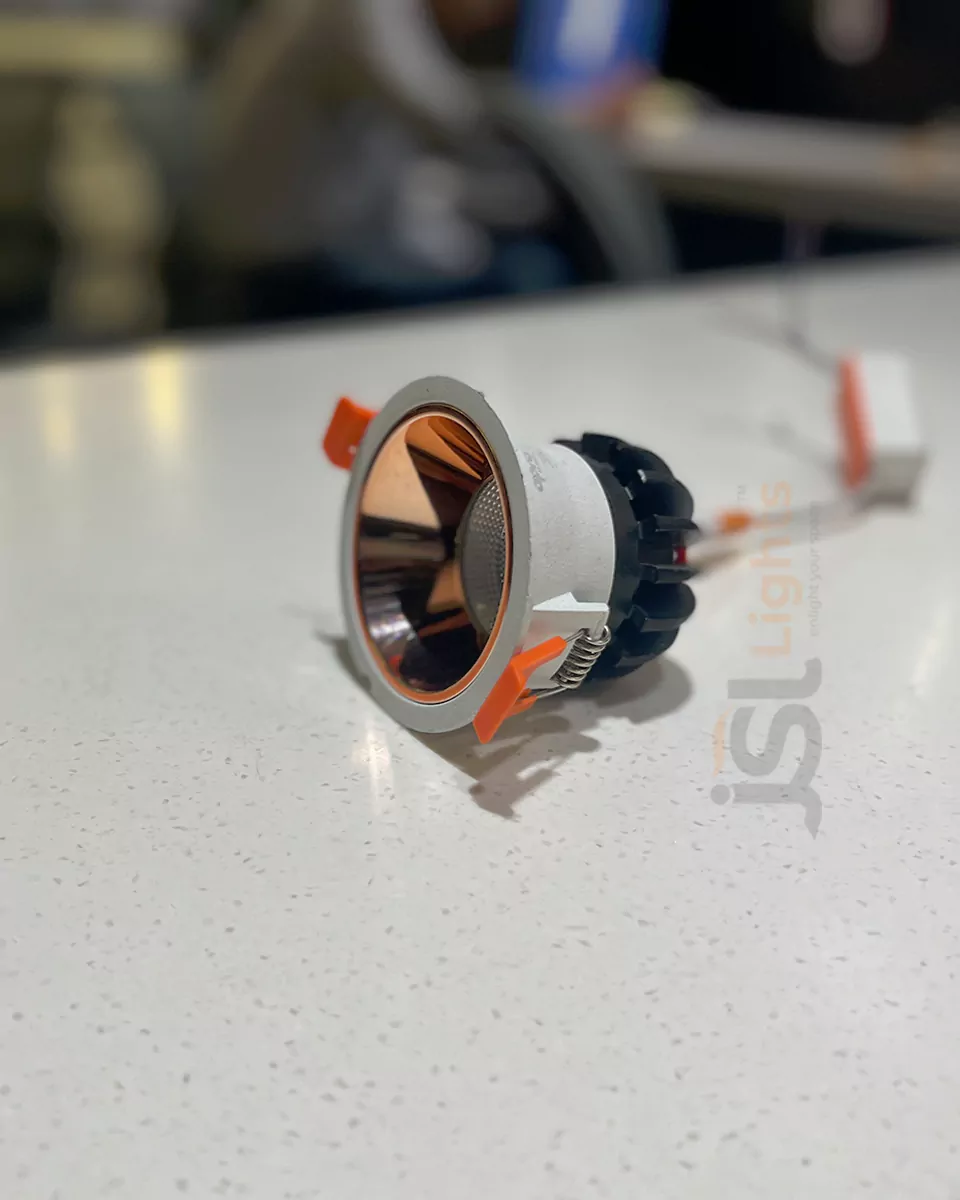 12W LX Black Deep Recessed COB Downlight 465 with RoseGold Reflector Ceiling Spotlight and Driver