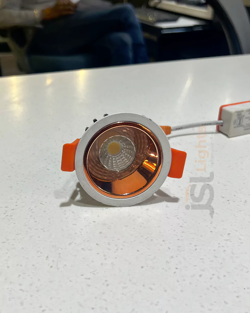 12W LX White Deep Recessed COB Downlight 465 with RoseGold Reflector Ceiling Spotlight and Driver