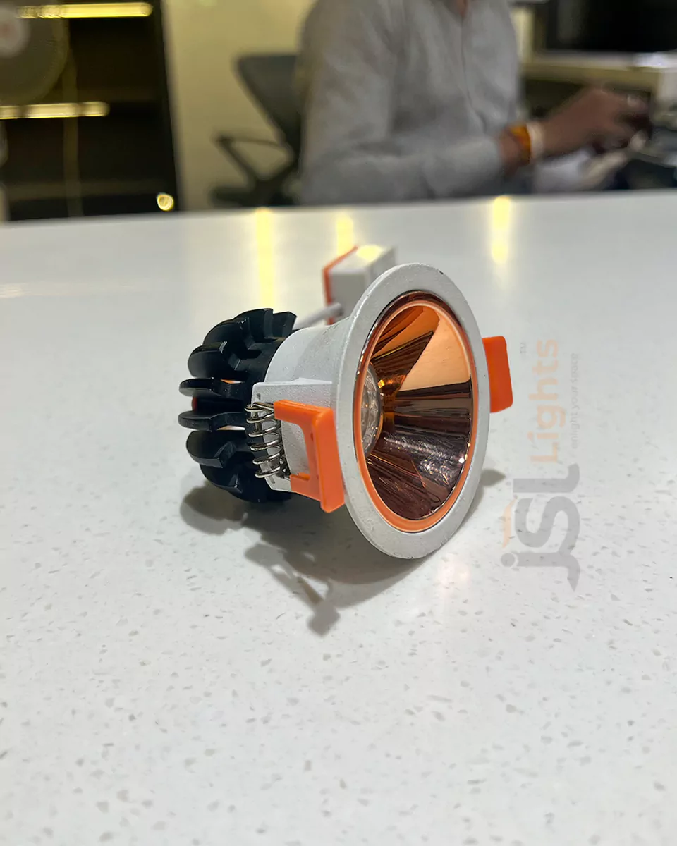 12W LX White Deep Recessed COB Downlight 465 with RoseGold Reflector Ceiling Spotlight and Driver