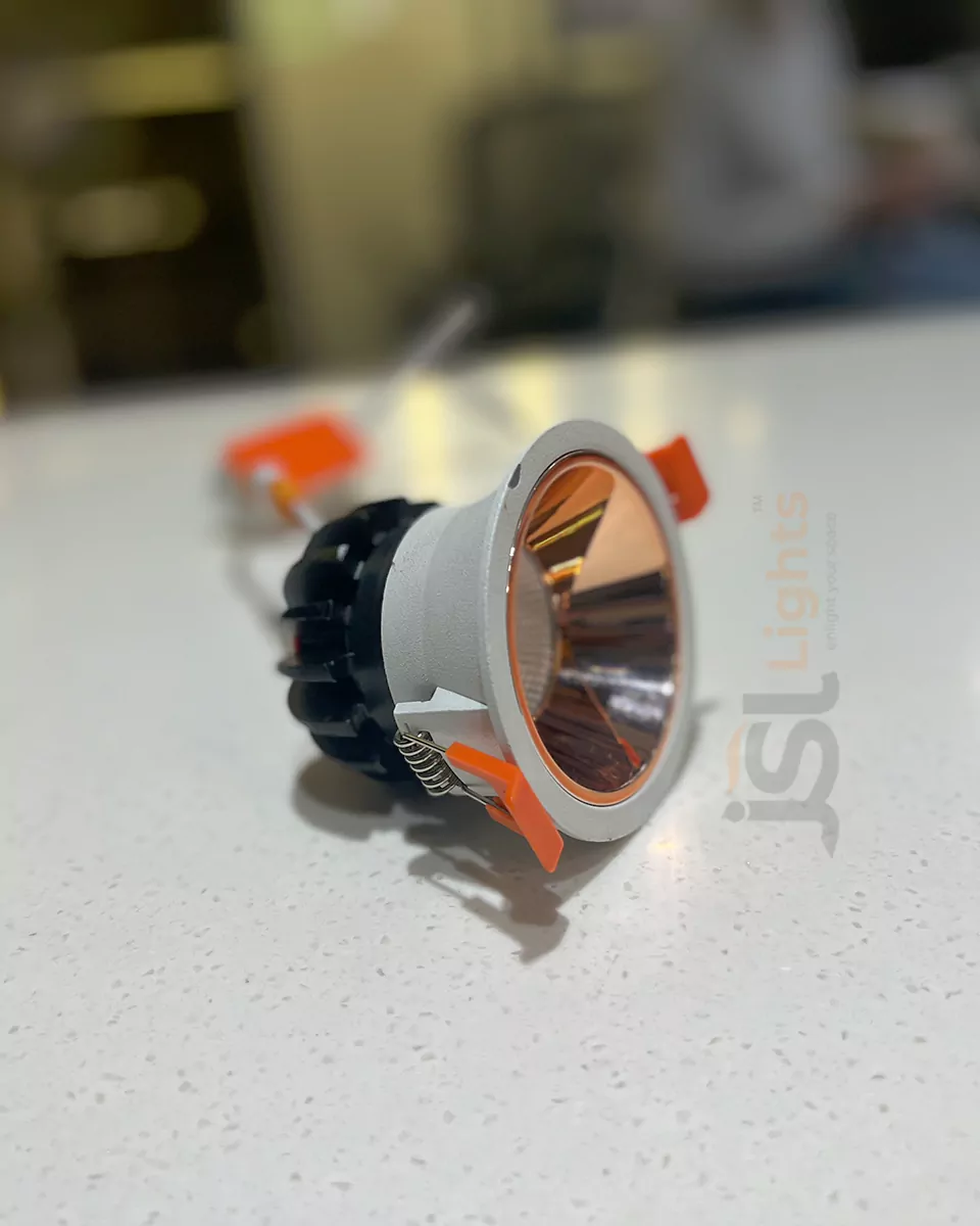 12W LX White Deep Recessed COB Downlight 465 with RoseGold Reflector Ceiling Spotlight and Driver