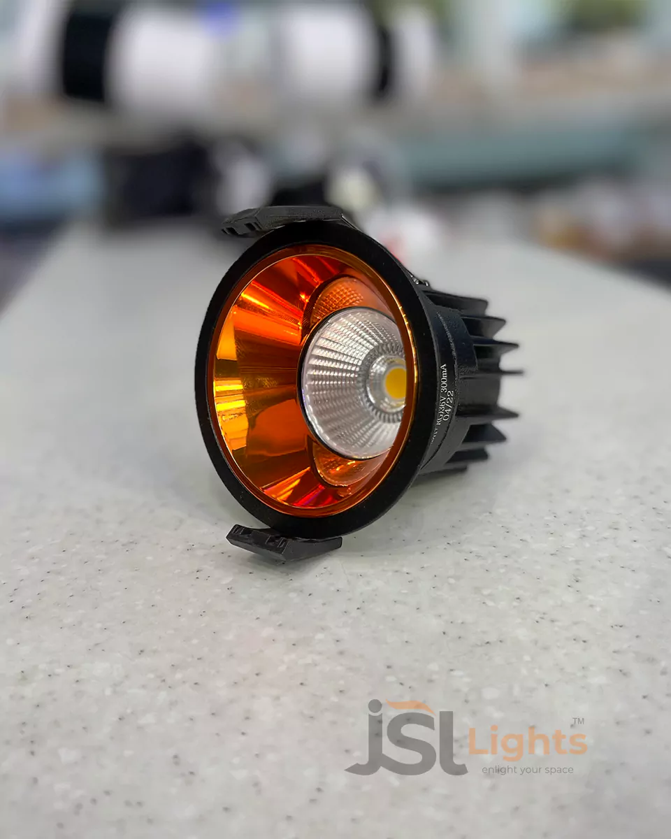 12W Black Body Deep Recessed Tunable COB Downlight 20622 Ceiling Spotlight with Rose Gold Reflector