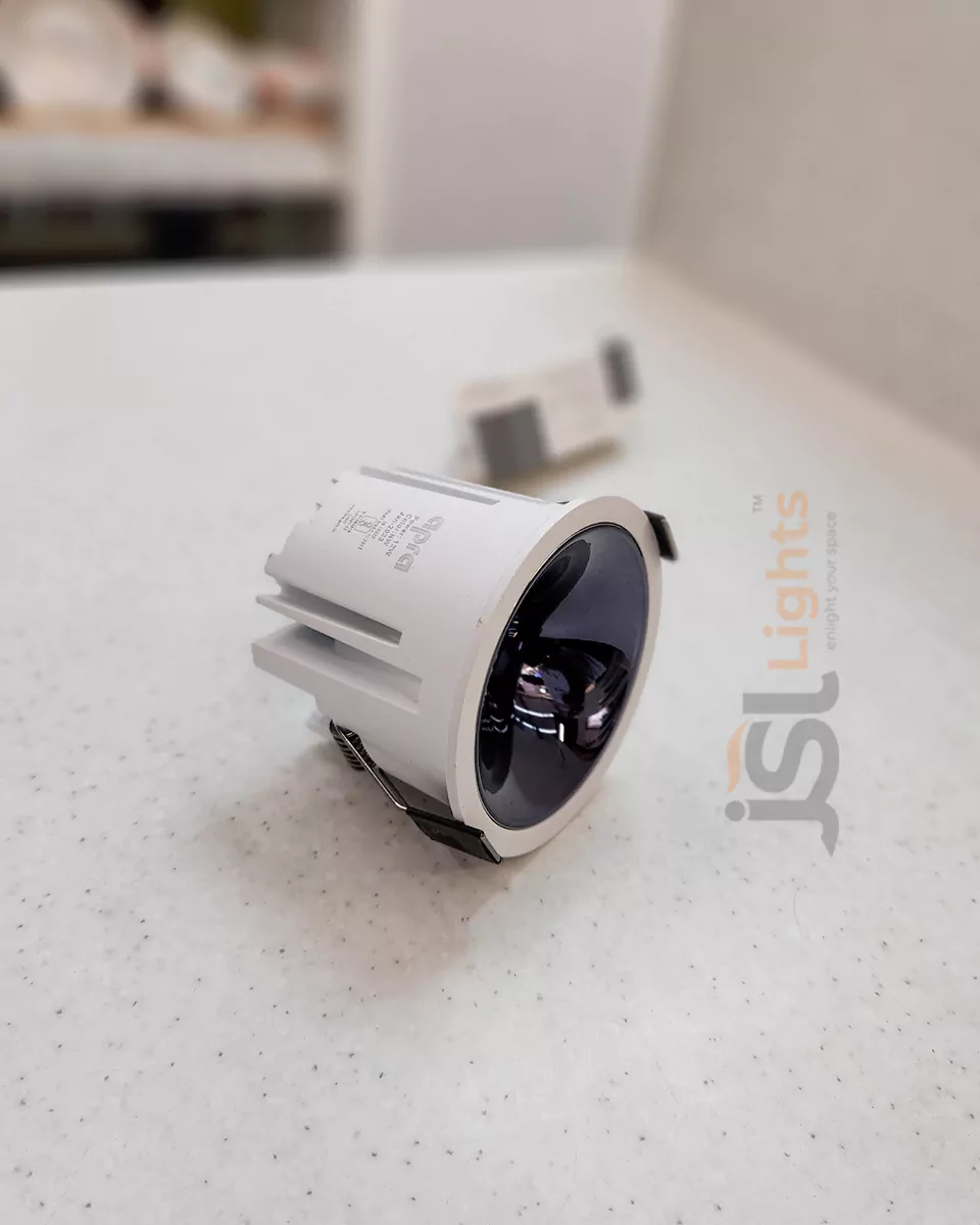 12W White Deep Recessed COB Downlight 2057 Ceiling Spotlight with Perl Black Reflector
