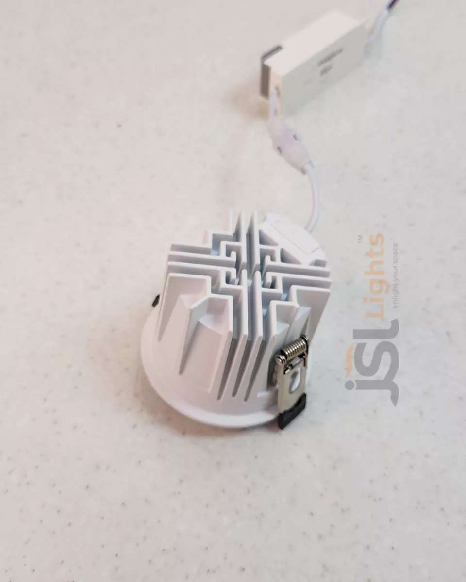 18W White Deep Recessed COB Downlight 2058 Ceiling Spotlight with Perl Black Reflector and Driver
