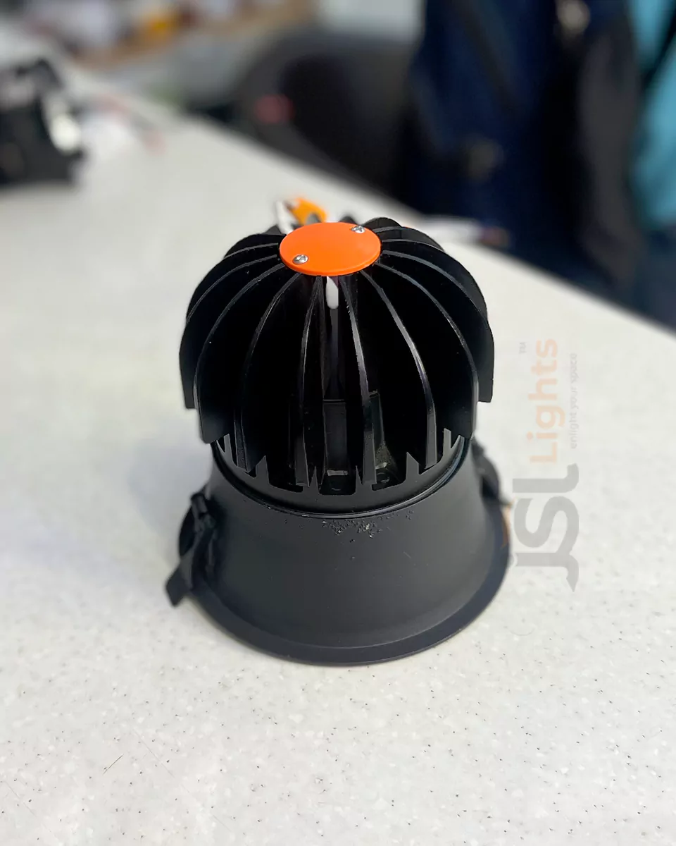 30W LX Black Deep Recessed COB Downlight 465 with RoseGold Reflector Ceiling Spotlight and Driver