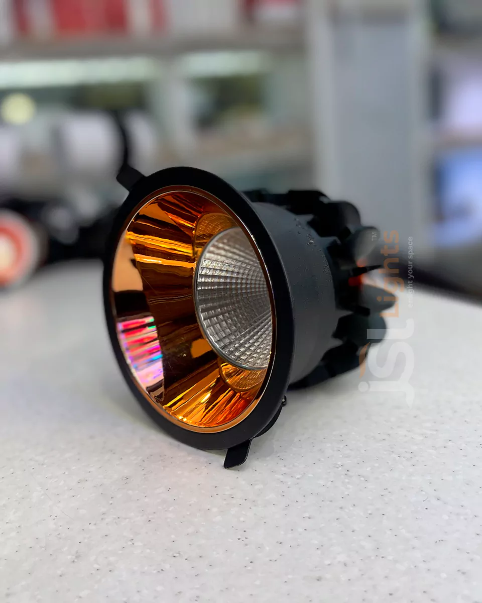 30W LX Black Deep Recessed COB Downlight 465 with RoseGold Reflector Ceiling Spotlight and Driver