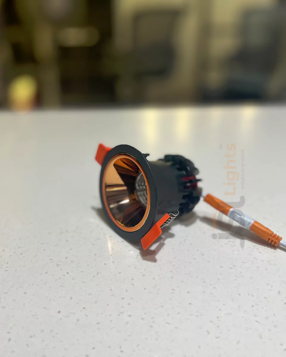 5W LX Black Deep Recessed COB Downlight 465 with RoseGold Reflector Ceiling Spotlight and Driver