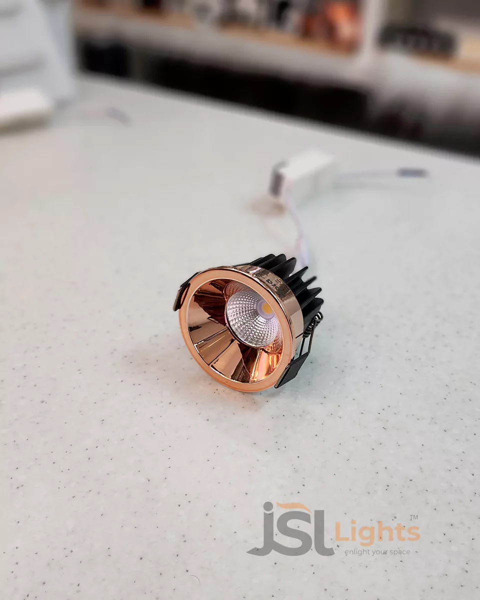 7W Rose Gold Deep Recessed COB Downlight Spotlight 2015A for Home Ceiling with Driver