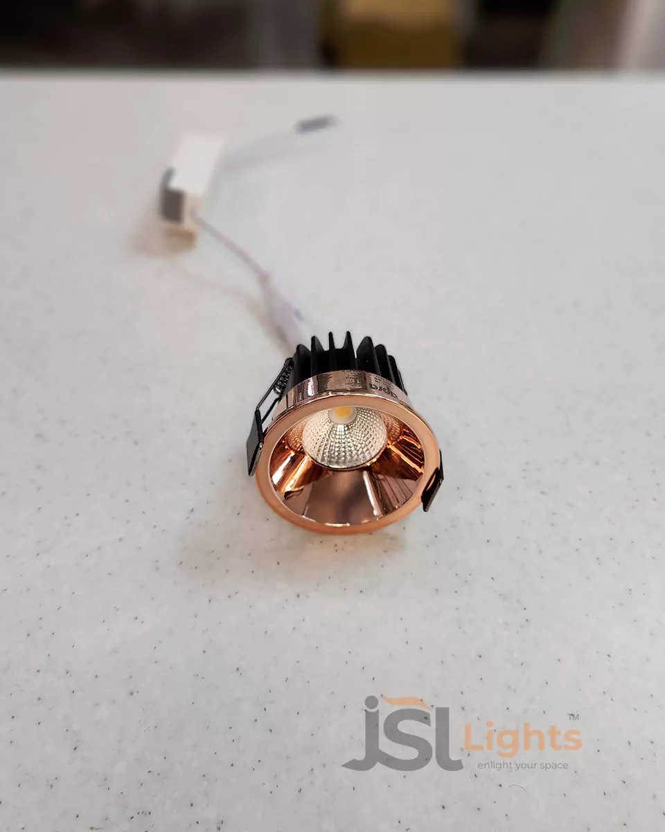 7W Rose Gold Deep Recessed COB Downlight Spotlight 2015A for Home Ceiling with Driver