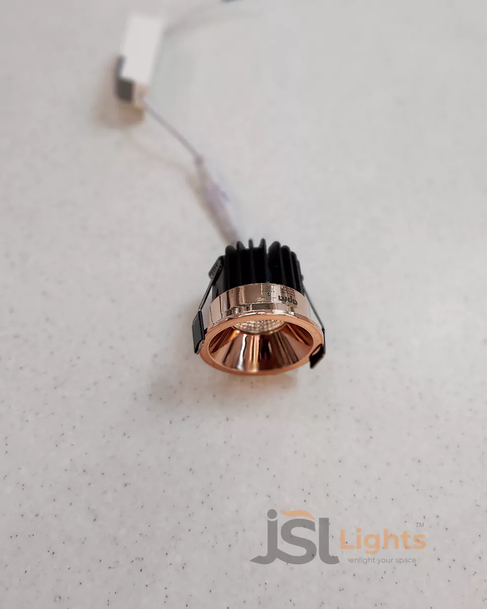7W Rose Gold Deep Recessed COB Downlight Spotlight 2015A for Home Ceiling with Driver