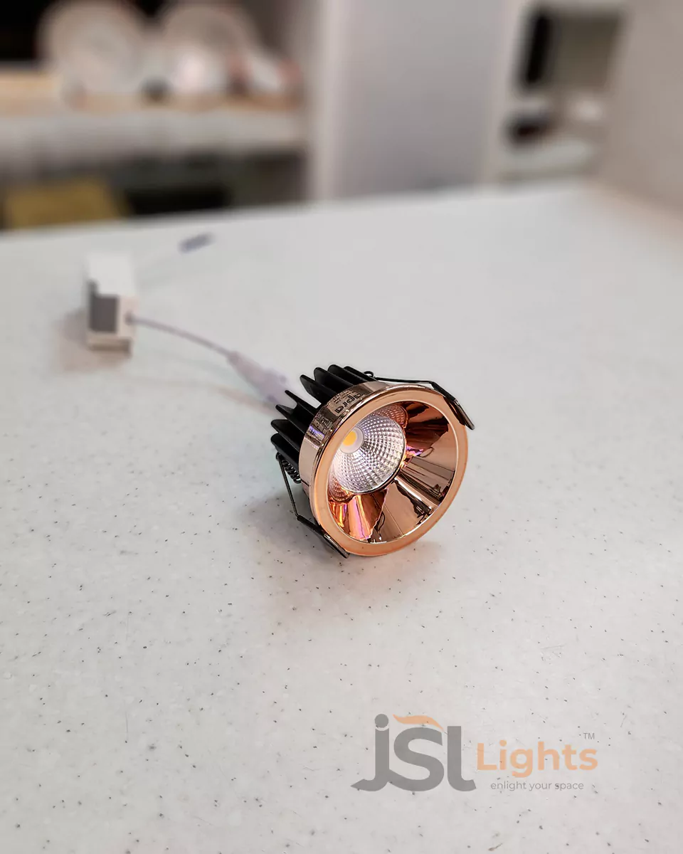 7W Rose Gold Deep Recessed COB Downlight Spotlight 2015A for Home Ceiling with Driver