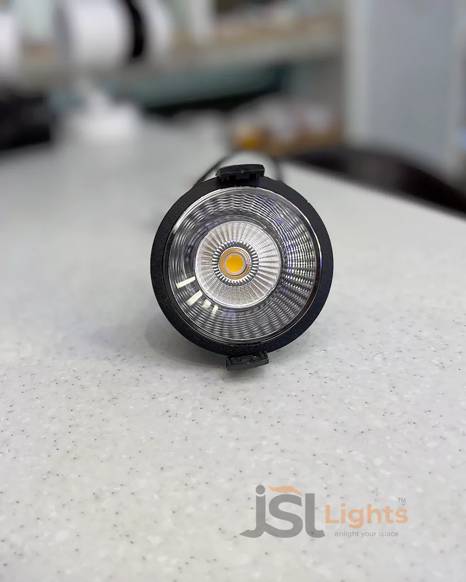 7W Black Deep Recessed COB Downlight 20626 Ceiling Spotlight with Perl Black Reflector