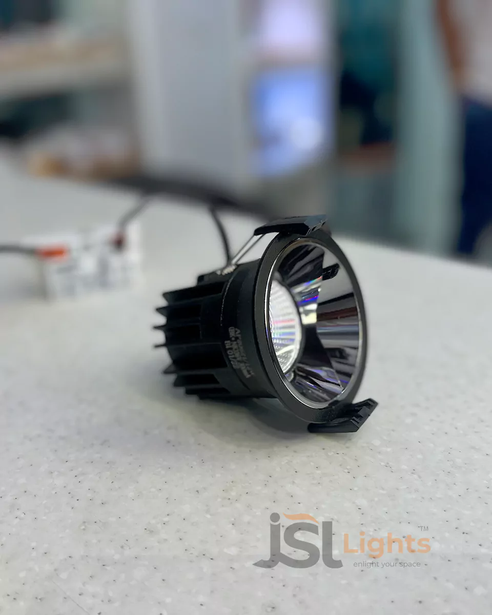 7W Black Deep Recessed COB Downlight 20626 Ceiling Spotlight with Perl Black Reflector
