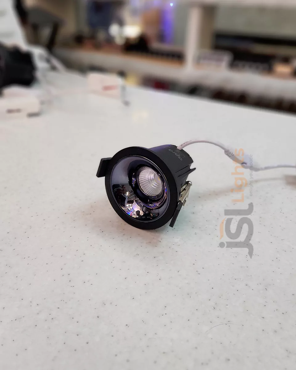 7W Black Deep Recessed COB Downlight 2058 Ceiling Spotlight with Perl Black Reflector