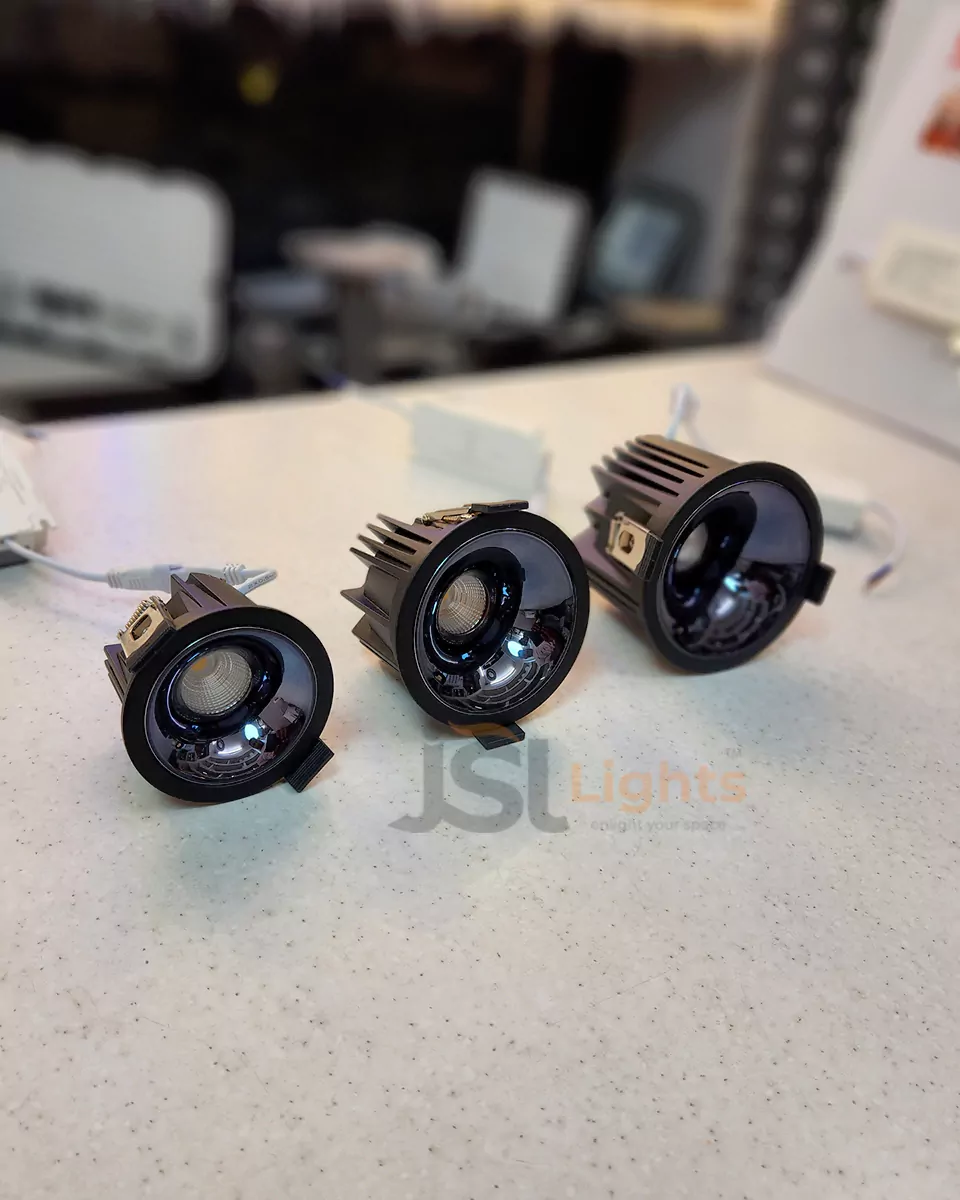 Black Deep Recessed COB Downlight 2058 Ceiling Spotlight with Perl Black Reflector