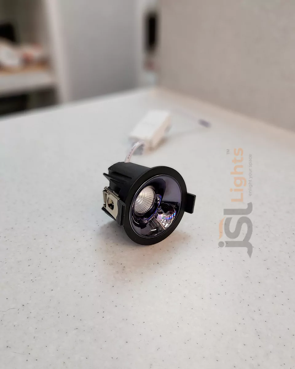 7W Black Deep Recessed COB Downlight 2058 Ceiling Spotlight with Perl Black Reflector