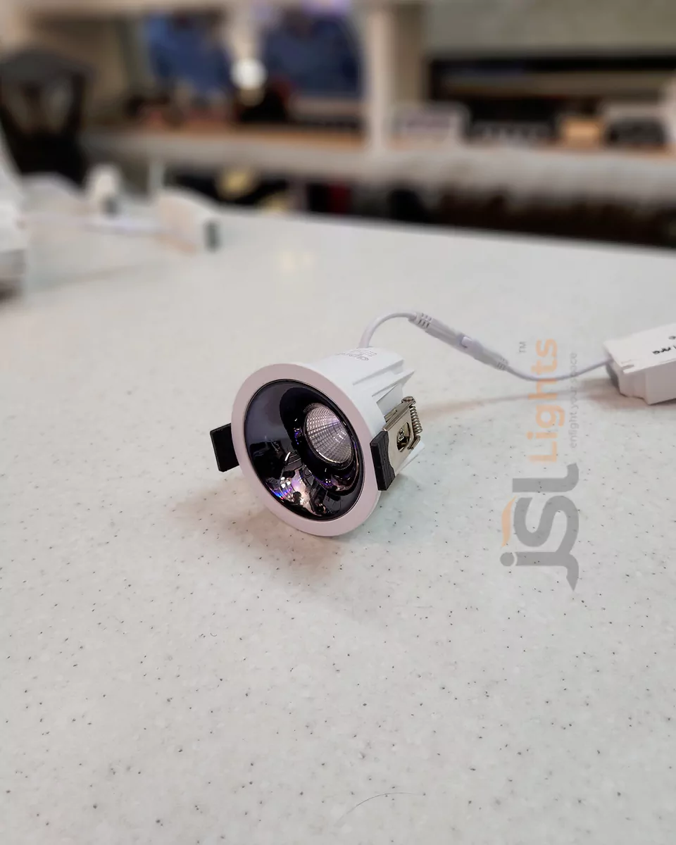 7W White Deep Recessed COB Downlight 2058 Ceiling Spotlight with Perl Black Reflector Apra