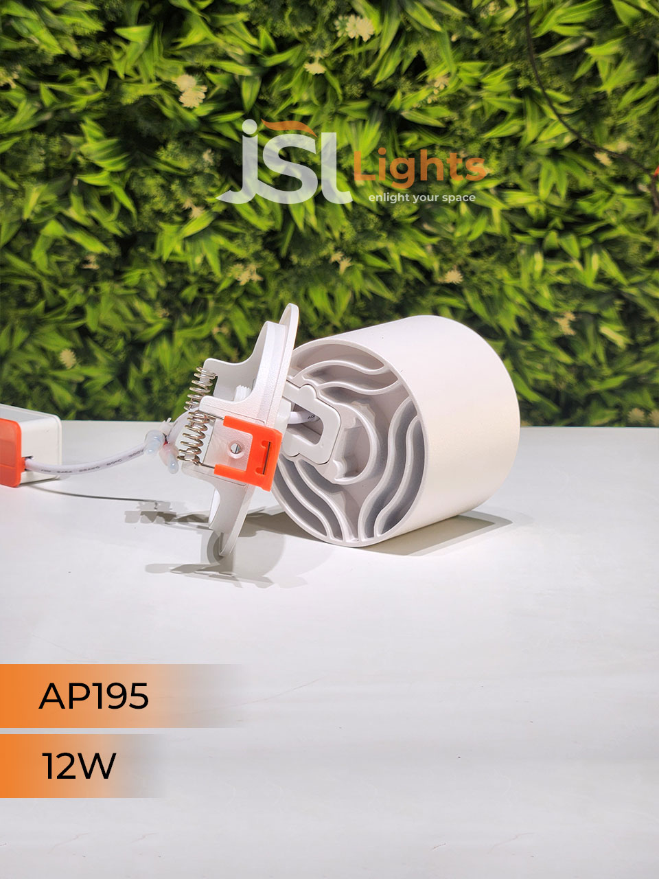 12W Apra White Recessed Cylindrical Downlight 195 for Home Ceiling Cylinder Drum Light