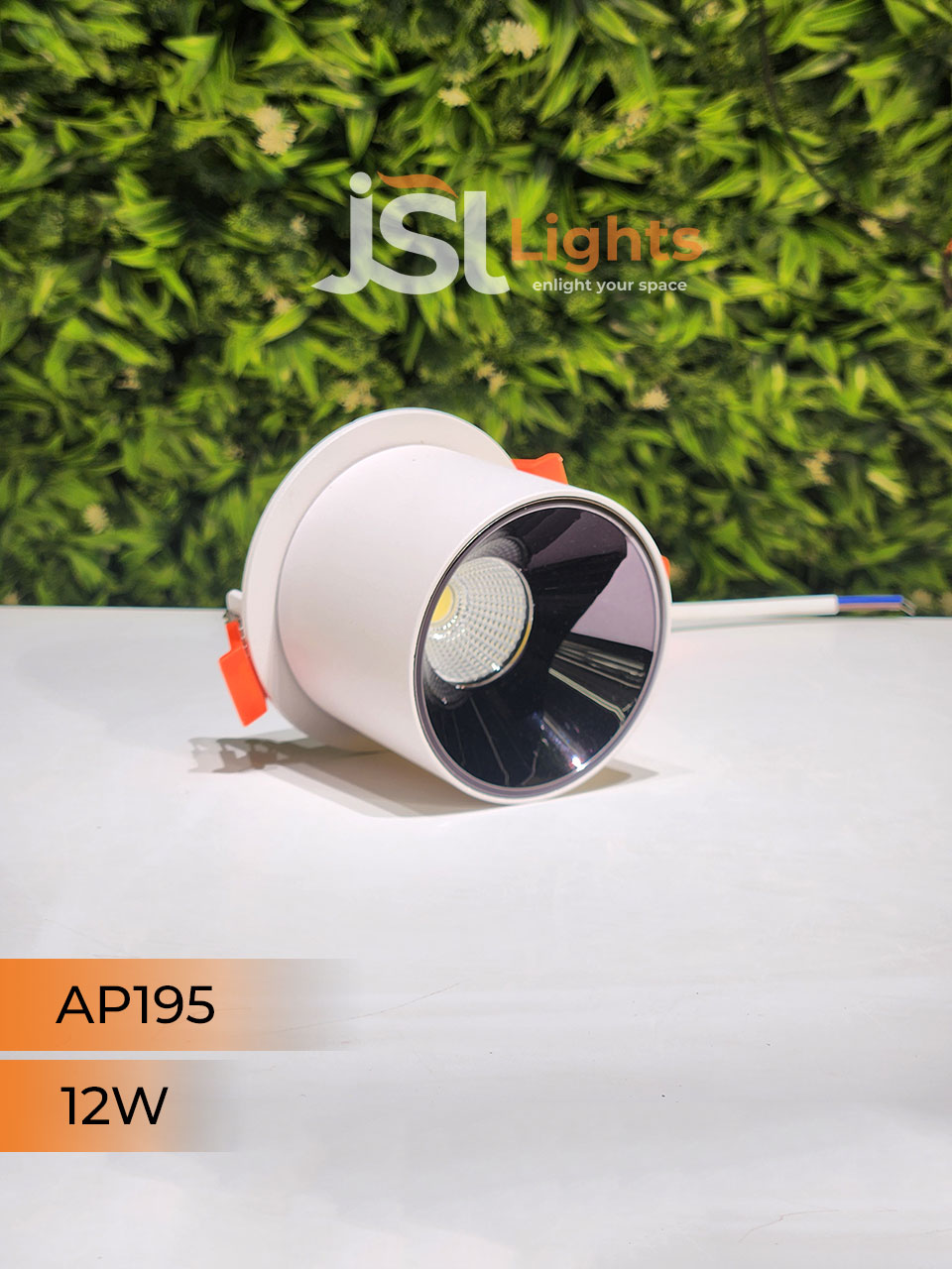 12W Apra White Recessed Cylindrical Downlight 195 for Home Ceiling Cylinder Drum Light