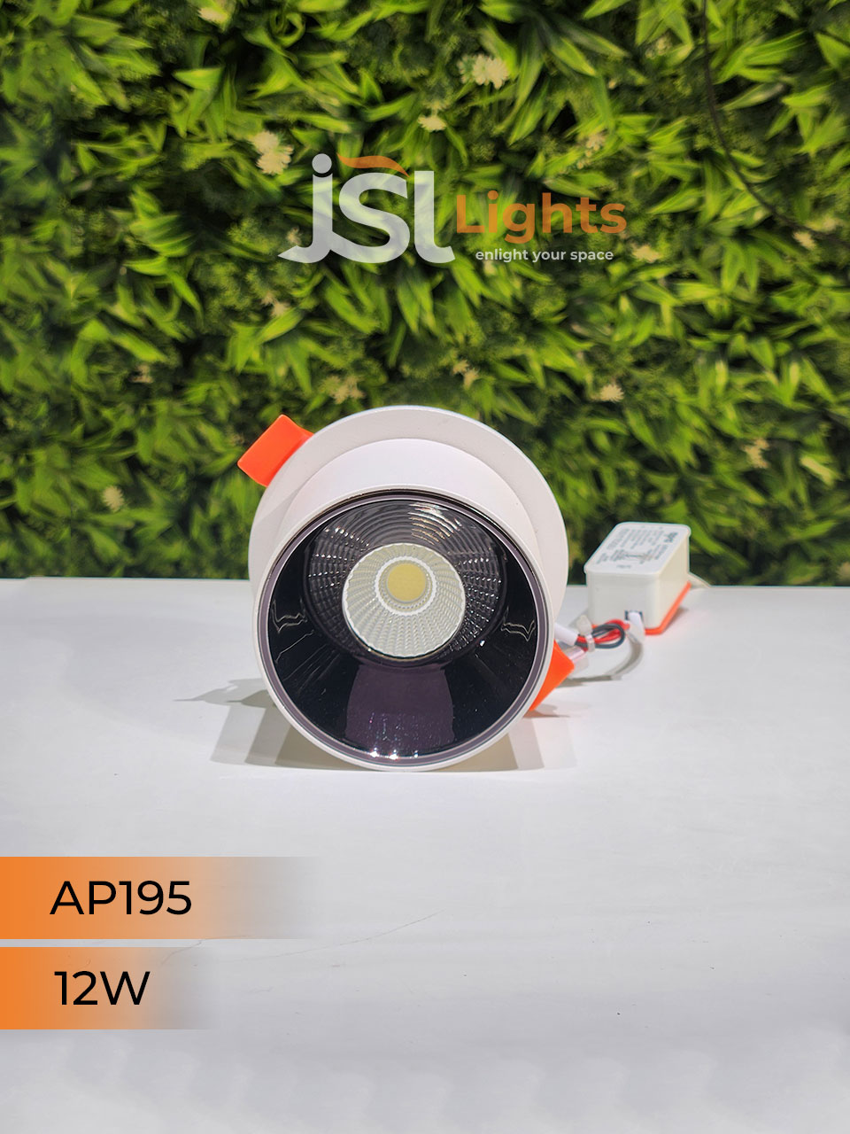 12W Apra White Recessed Cylindrical Downlight 195 for Home Ceiling Cylinder Drum Light